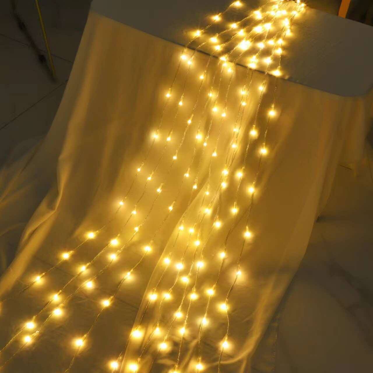 River/Waterfall - LED Lights - Chasing Pattern 2m &amp; 3m Drops - Curtain/Backdrop - Warm White Or Multi Colour
