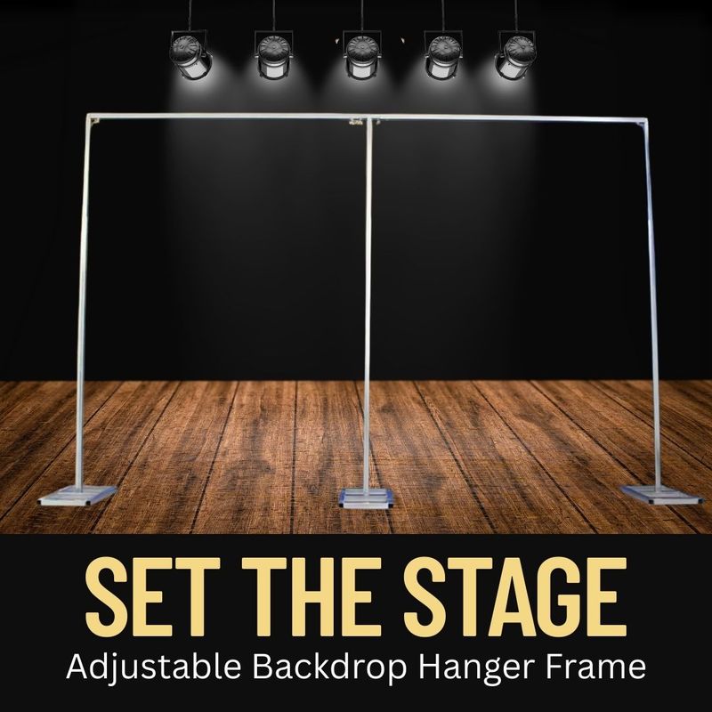 Adjustable Backdrop Hanger Frame: Parties Events, & Weddings | Create Your Displays With Ease Adjustable Backdrop Hanger Frame: Parties Events, & Weddings | Create Your Displays With Ease