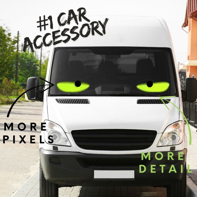 Dual LED Pixel Screen - Moving Cartoon 'Eyes' For Your Truck, Car, Van, SUV | Left + Right 'Eyes'