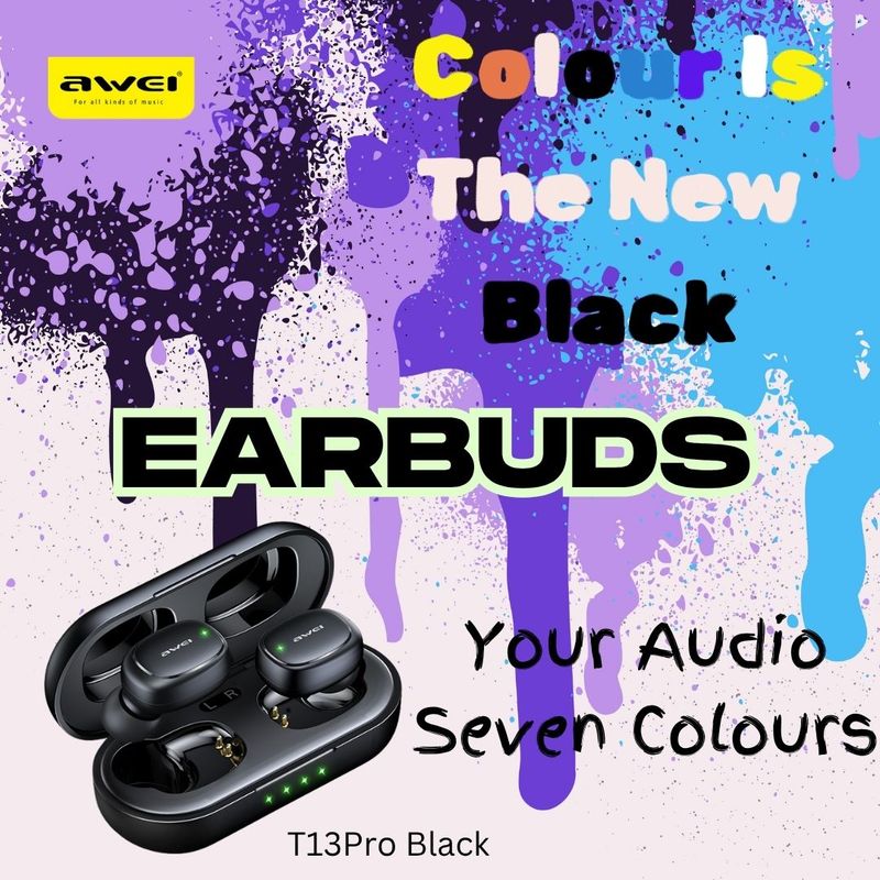 Sports Earbuds With Charging Case - Lightweight Secure Fit - Waterproof - Awei T13Pro