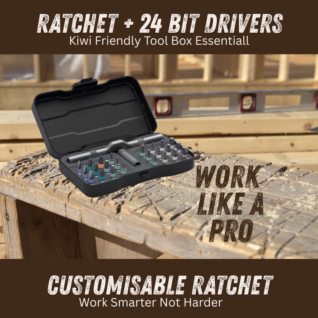 Ratchet Screwdriver Set - Toolbox Essential - 24 Bit - Make DIY Projects Easy