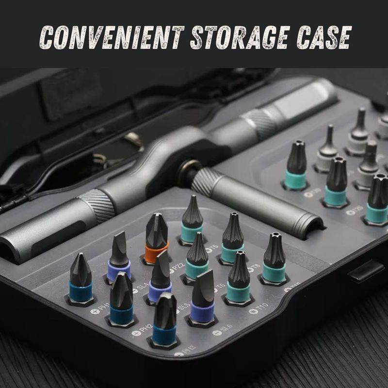 Ratchet Screwdriver Set - Toolbox Essential - 24 Bit - Make DIY Projects Easy