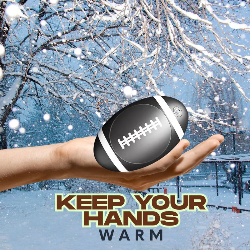 Double Hand Warmer - Rugby Ball Shape - Rechargeable - Portable - 3 Heat Levels