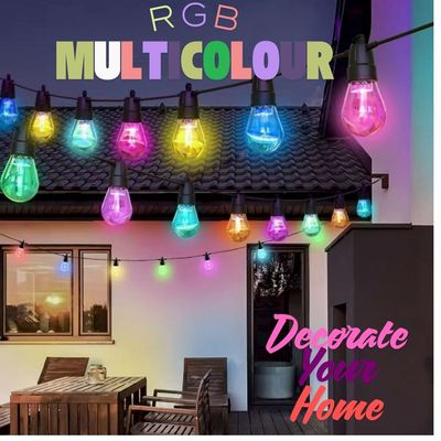 Smart RGB Festoon Lights For Parties &amp; Events - App Control - Remote Control - 15m | 20 Bulbs