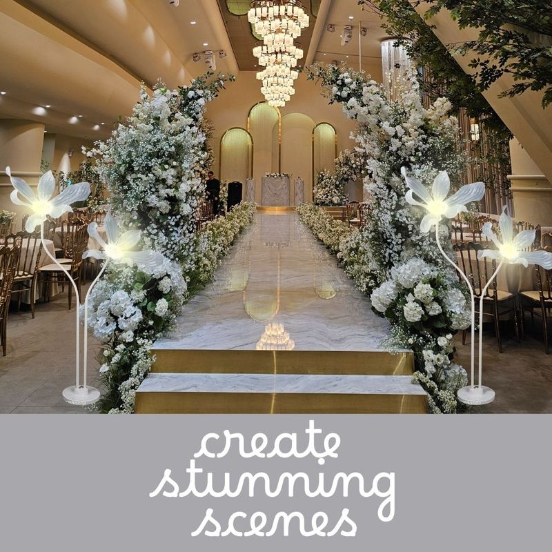 LED Flower Light Stand | Warm White & Cool White | Poseable Stand 1.63m Tall