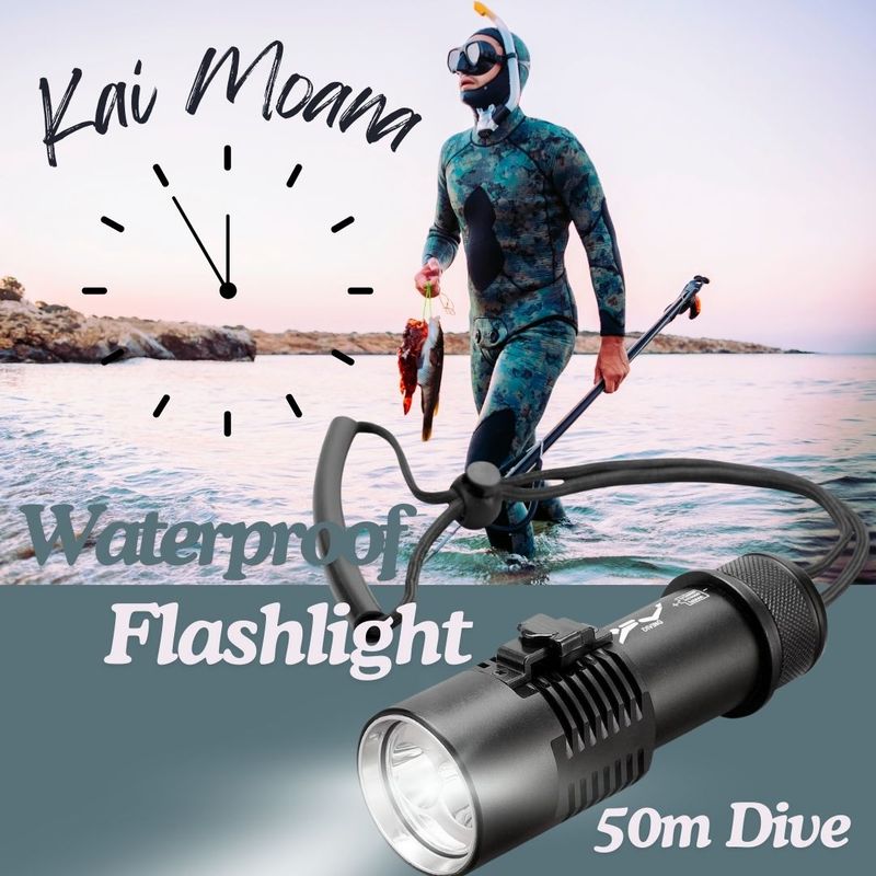 Scuba Divers Flashlight - Up To 50m - Rechargeable + Standard Batteries Compatible - Wrist Lanyard Scuba Divers Flashlight - Up To 50m - Rechargeable + Standard Batteries Compatible - Wrist Lanyard