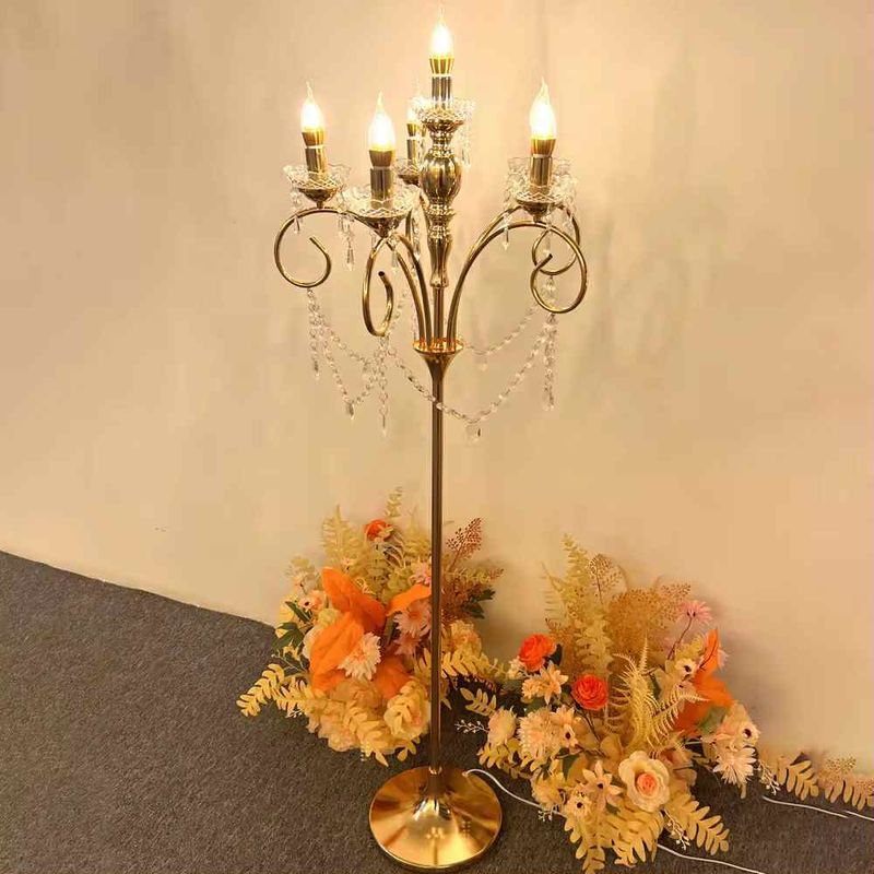 Golden Chandelier Candle LED Light Stand With Weighted Base | Amazing Decor For Weddings, Birthdays, Fairytale Themed Events Golden Chandelier Candle LED Light Stand With Weighted Base | Amazing Decor For Weddings, Birthdays, Fairytale Themed Events
