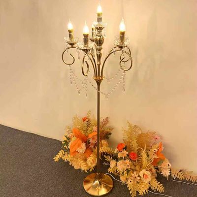 Golden Chandelier Candle LED Light Stand With Weighted Base | Amazing Decor For Weddings, Birthdays, Fairytale Themed Events