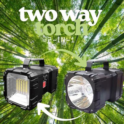 Two Way Torch - Floodlight And Spotlight - Multifunctional - 2 Sizes - Rechargeable