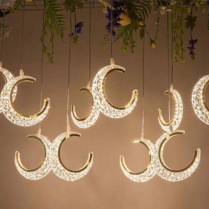 Crescent Moon - Hanging LED Lights - Party Decor
