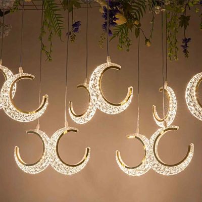 Crescent Moon - Hanging LED Lights - Party Decor Crescent Moon - Hanging LED Lights - Party Decor