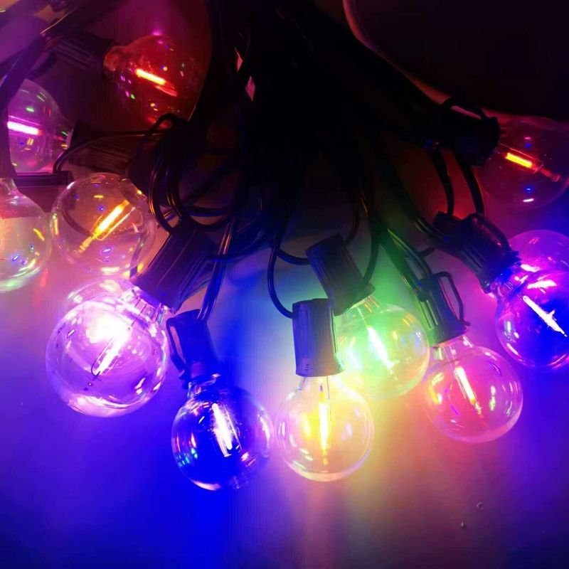 Festoon Colour Sensation - Multi Coloured 15m x 25 G40 Bulbs Festoon String Lights - IP44 Waterproof - Connectable Festoon Colour Sensation - Multi Coloured 15m x 25 G40 Bulbs Festoon String Lights - IP44 Waterproof - Connectable