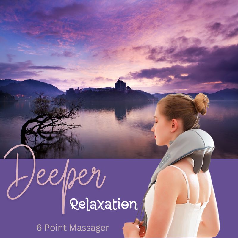 Neck Massager - Simulates Real Massage Therapist - 6-Point Action - Luxurious Design