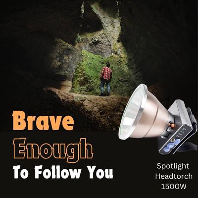 Spotlight Headtorch - Wide Beam - 1000m Long Range Spot - 1500W