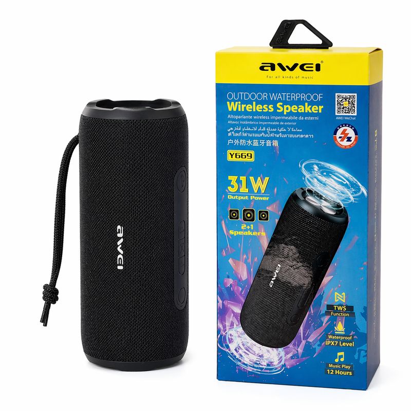 Bluetooth Speaker - Classic Slimline Style - Waterproof - Awei Y669