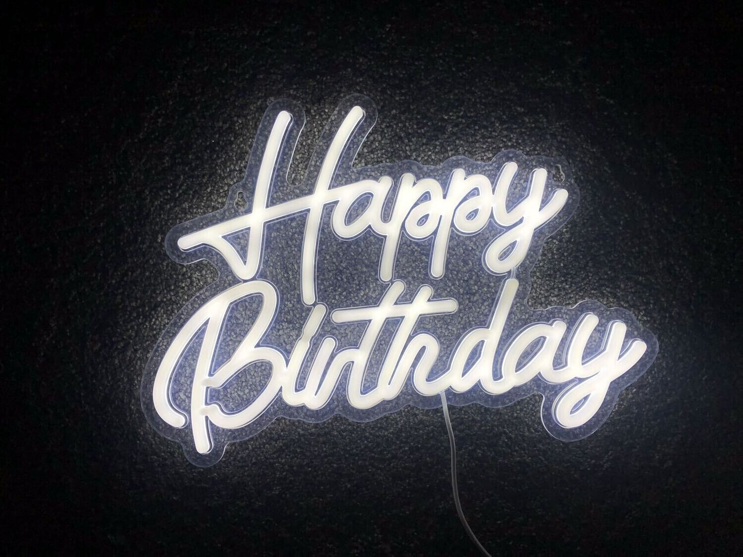 LED Cool White "Happy Birthday" Sign - Light Up Your Celebration Decorations