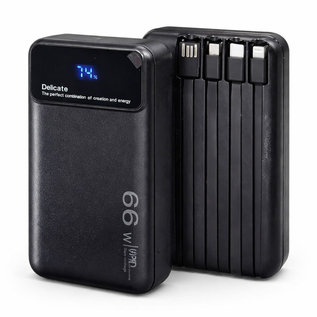 Turbo Powerbank 20000mAh – Reliable Power For Everyday Life With Built-In Cables