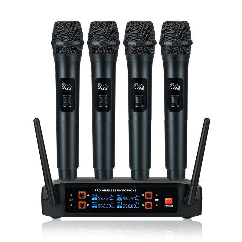 4 Channel Microphone Receiver With 4 x Wireless Microphones