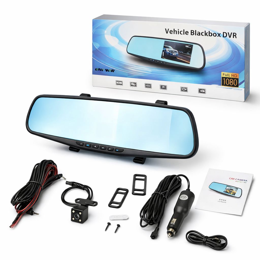 Dash Cam Mirror With Reversing Camera Easy Install 1080P Recording