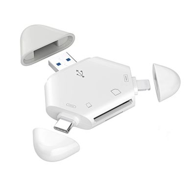 3 In 1 Portable Card Reader For iPhone, Android & PC - Transfer Photos, Videos, & Files Directly - Make Backup Copies On SD/TF Card