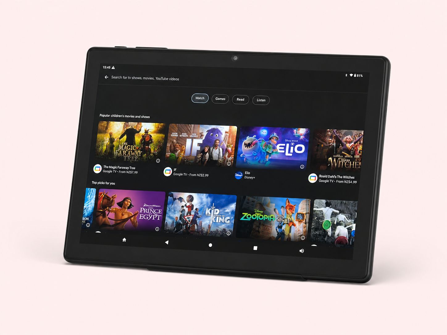 10.1" Android Tablet – WiFi – 64GB – Kids Case + Stylus – Google Enabled
