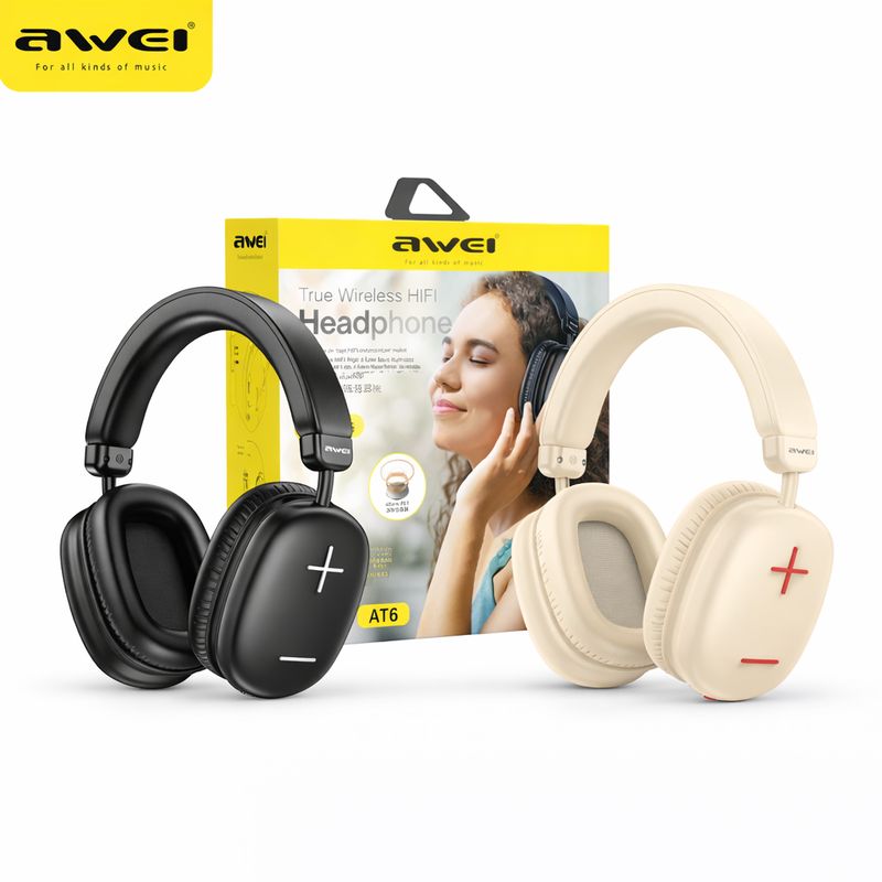 Bluetooth Headphones – 25 Hours Playback - Awei AT6