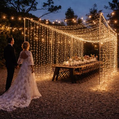 Curtain/Backdrop Lights - 3m x 3m - 300 LED - 8 Mode - Solar Or Mains Power - 3 Colours