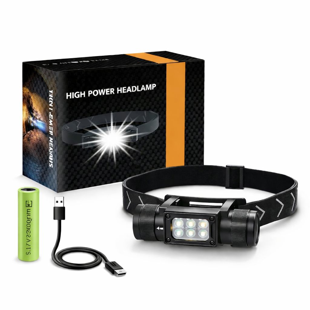 Headlamp 'Night Eyes' - Red/Green/White Colour Changing - Rechargeable - IP66 Waterproof