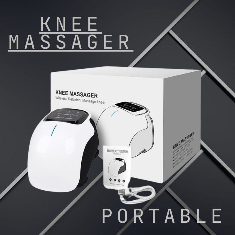 Knee Massager – Heat Therapy &amp; Vibration – Adjustable &amp; Rechargeable