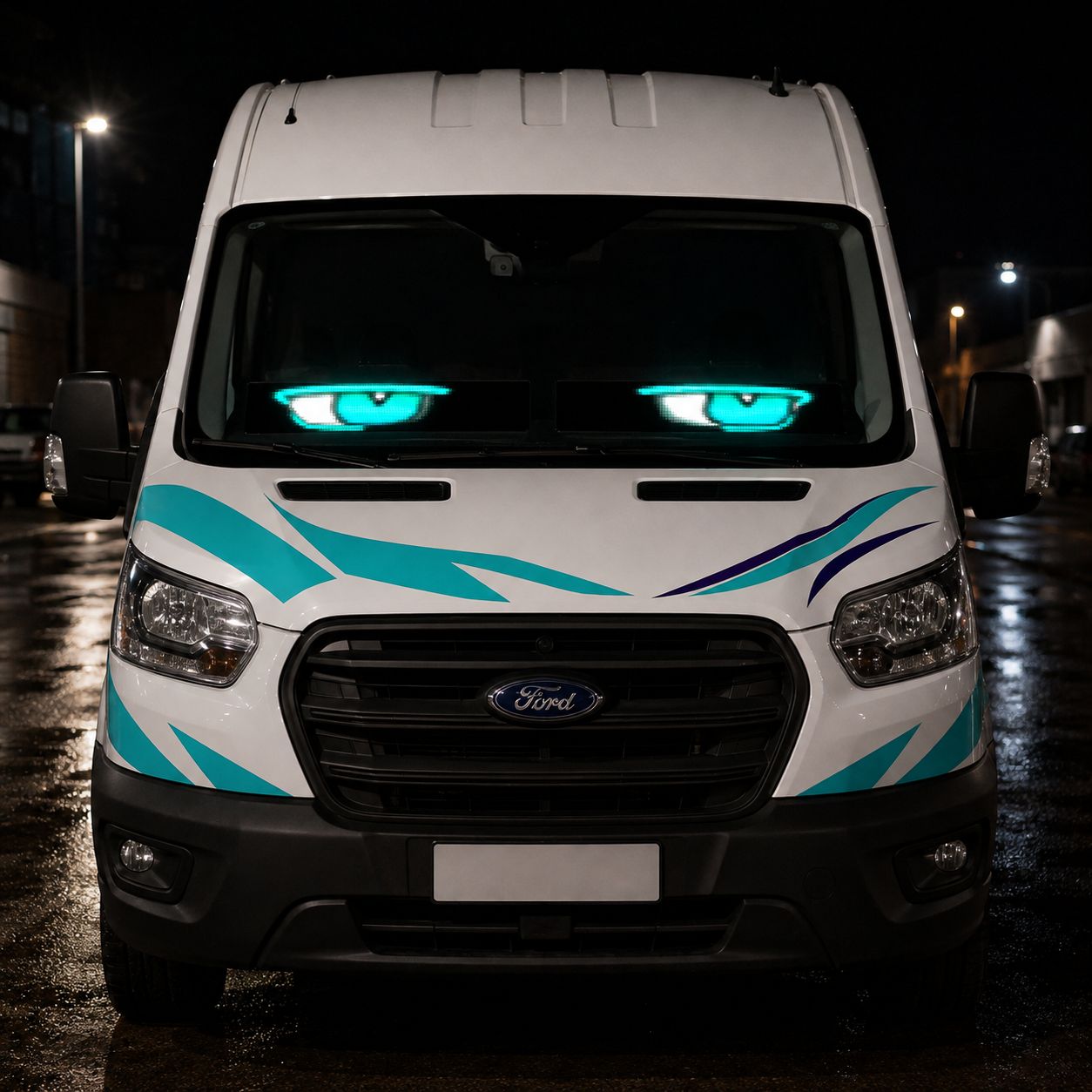 ​Animated LED Car Window Eyes – Dual Flexible Screens With App + Remote