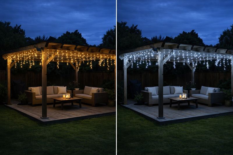 2-in-1 LED Decorative Lights | Dual Color | Icicle Wave Pattern Curtain Lights | Remote Control
