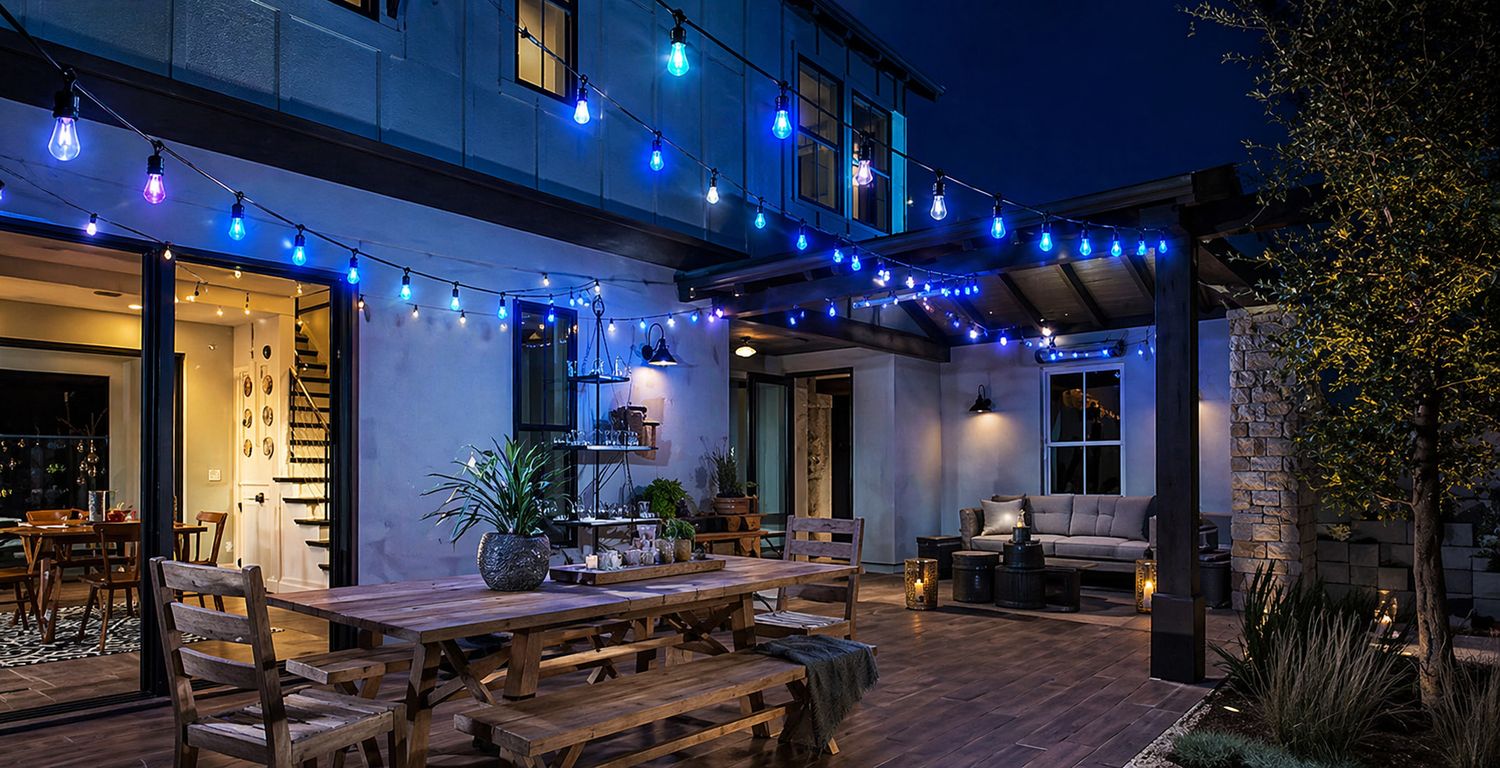 Smart RGB Festoon Lights For Parties &amp; Events - App Control - Remote Control - 15m | 20 Bulbs