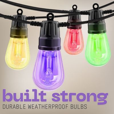 Smart RGB Festoon Lights For Parties &amp; Events - App Control - Remote Control - 15m | 20 Bulbs