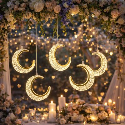 Crescent Moon - Hanging LED Lights - Party Decor
