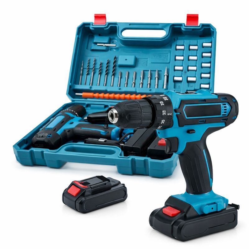 28V Cordless Drill &amp; Driver Set - Complete Home Project Kit With Hard Case