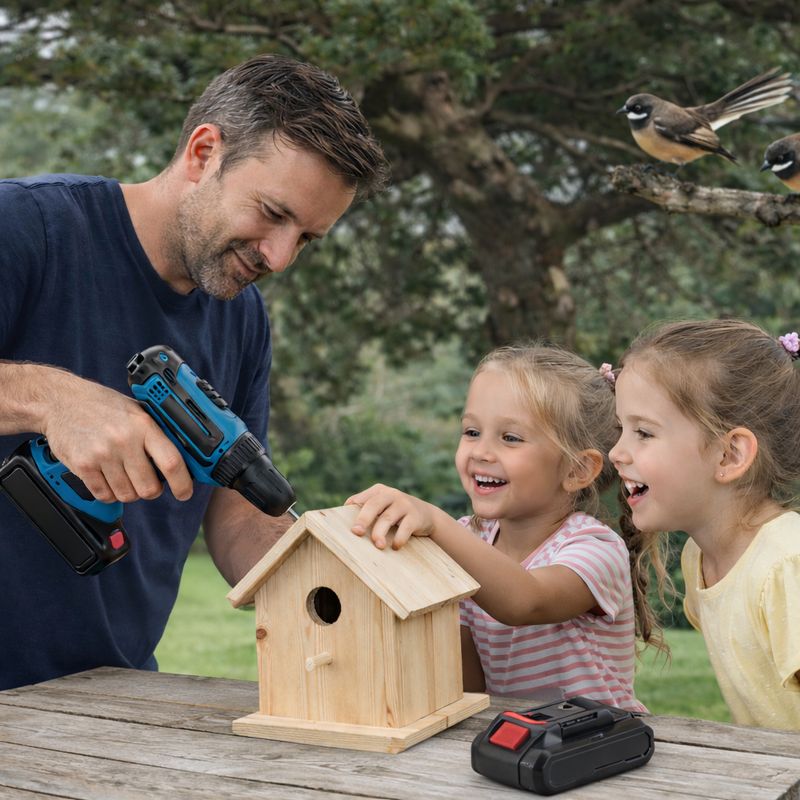 28V Cordless Drill &amp; Driver Set - Complete Home Project Kit With Hard Case