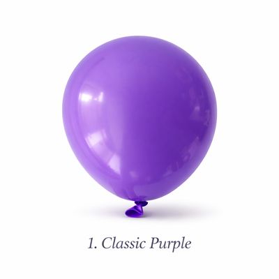 Classic purple balloon on white background product image showing single inflated balloon colour sample