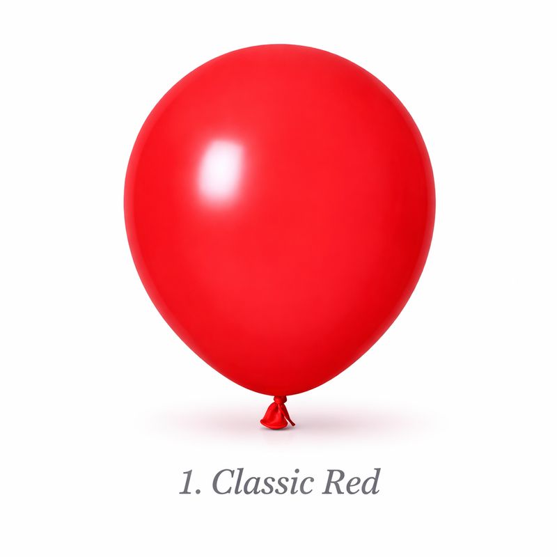 Classic red balloon centred on white background showing true colour for balloon garlands and party decorations