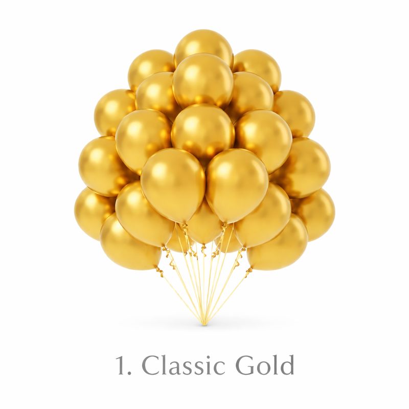 classic gold balloons cluster metallic gold balloons white background