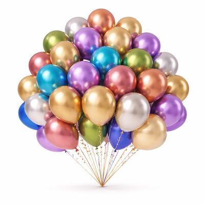 Solid Chrome Metallic Balloons – Opaque Finish – Balloon Garland & Party Decorations mixed chrome metallic balloon bouquet gold silver blue green purple rose gold soft gold party decoration cluster white backgr