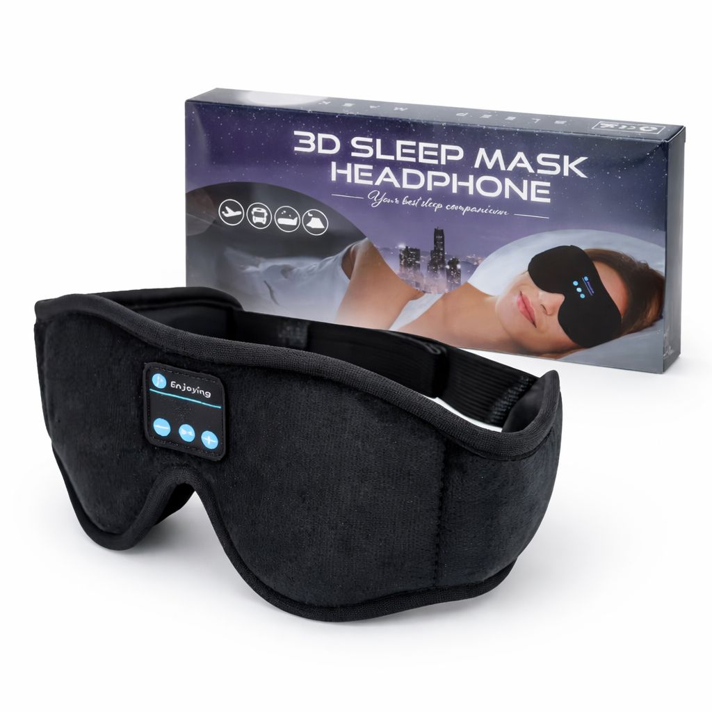 Bluetooth Sleep Mask With Headphones โ 3D Light Blocking โ Travel & Home Use Bluetooth Sleep Mask With Headphones โ 3D Light Blocking โ Travel & Home Use