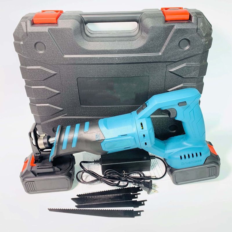 21V Cordless Reciprocating Pruning Saw Kit with 4 Blades &amp; Case