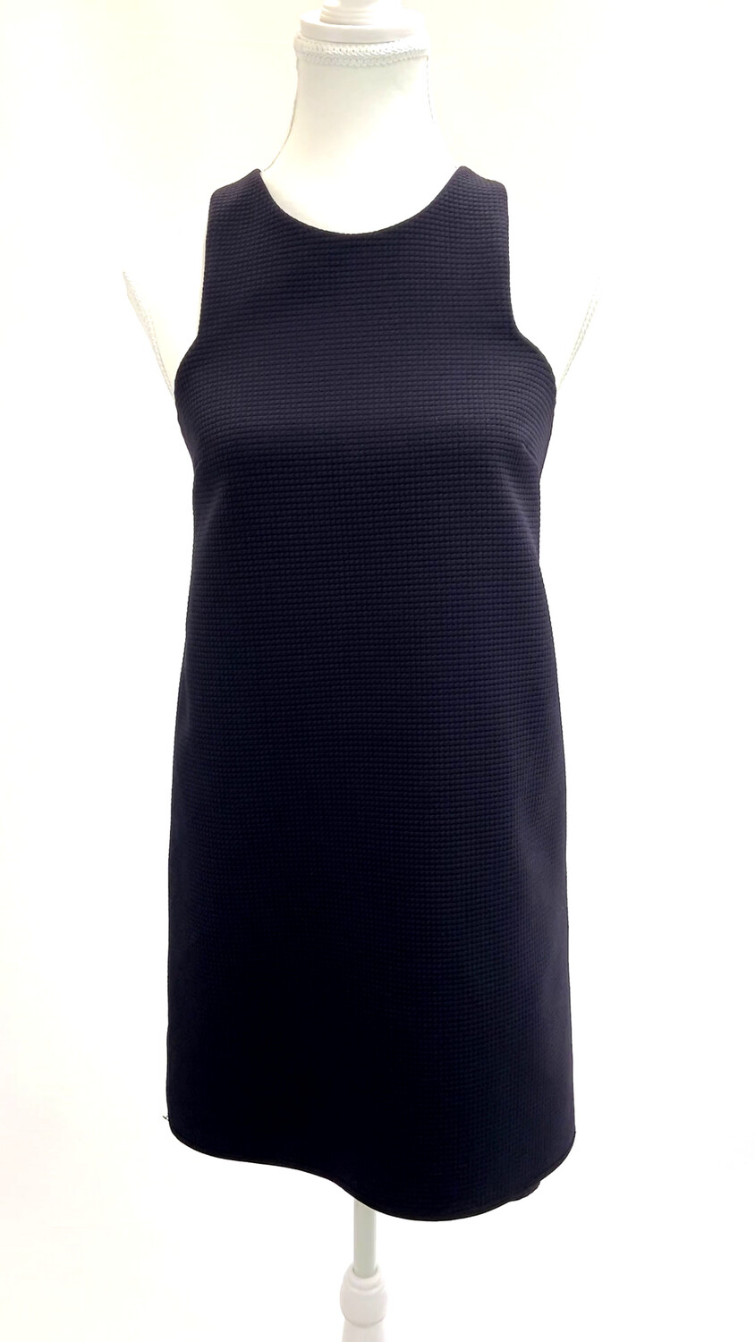 Life With Bird, Navy Textured Dbl Layer Back Clasp Open Back Strap Dress, Size 0