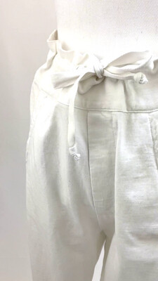 Transit Par Such, White Wide D/String W/Band Slant Pkt Panelled Tapered Leg Pant, Size 1