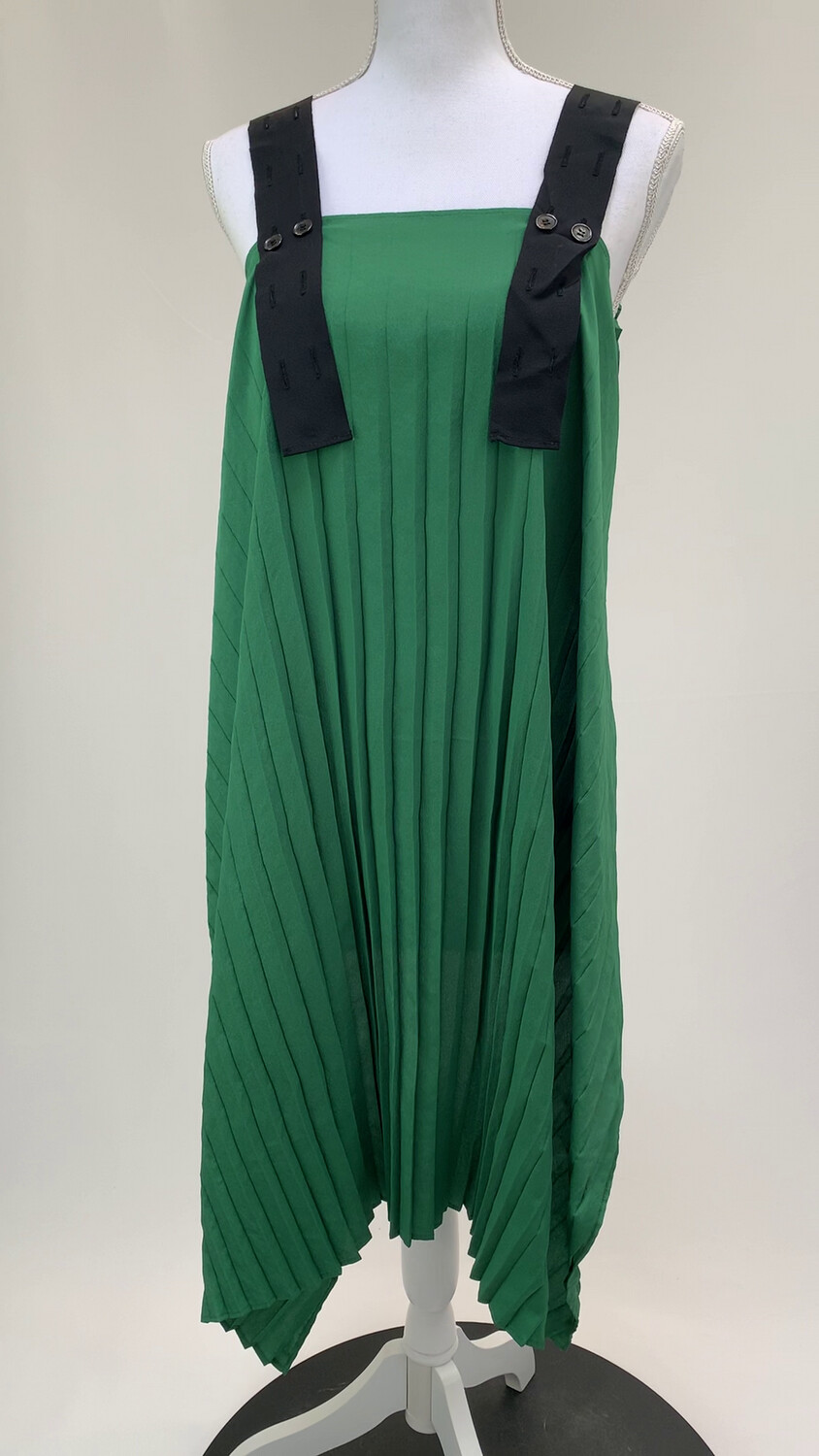 Taylor, Green/Black Pleated Tunic Top, Size 1