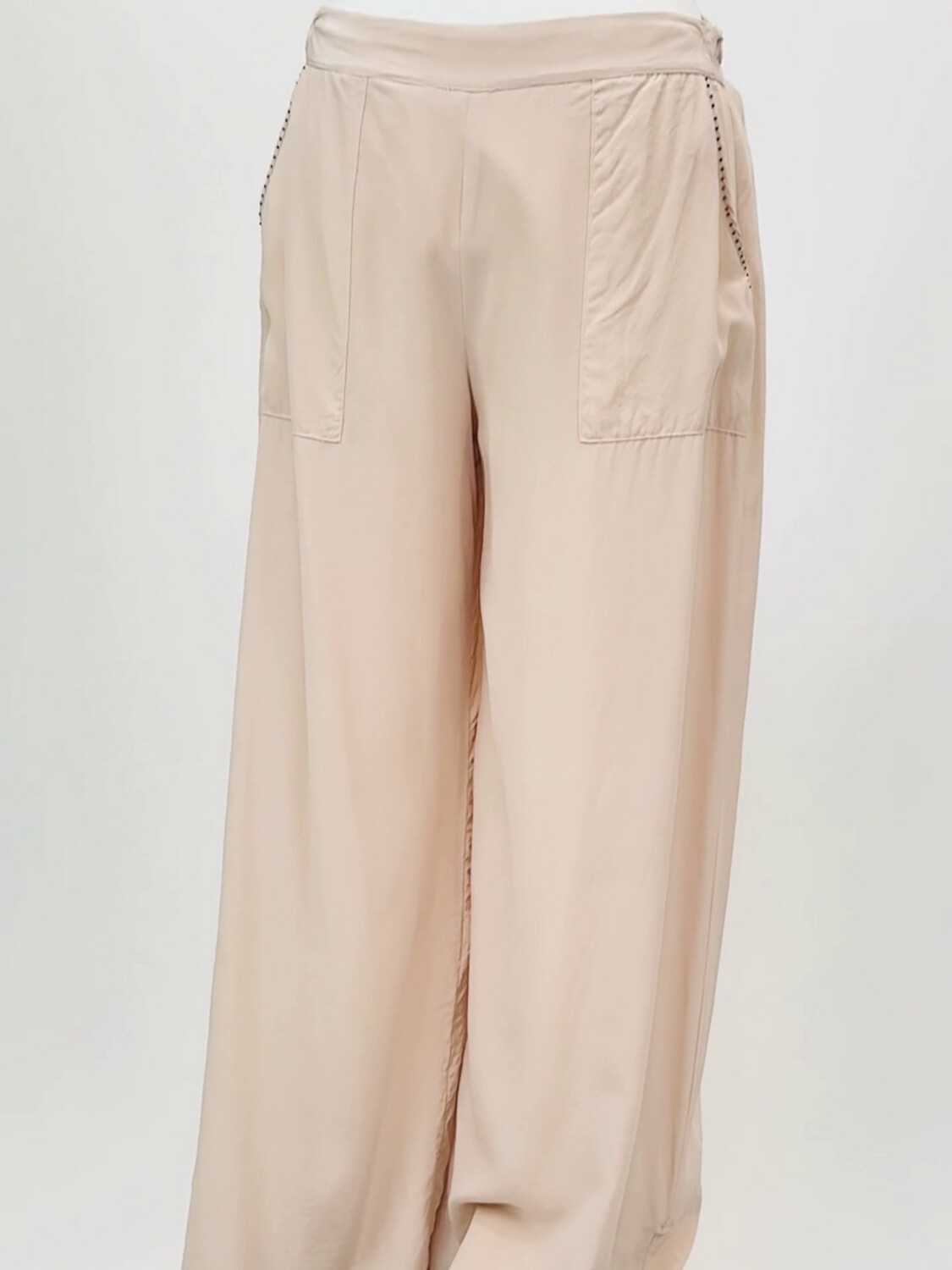 Flannel, Blush Wide Leg Silk Pants, Size 2