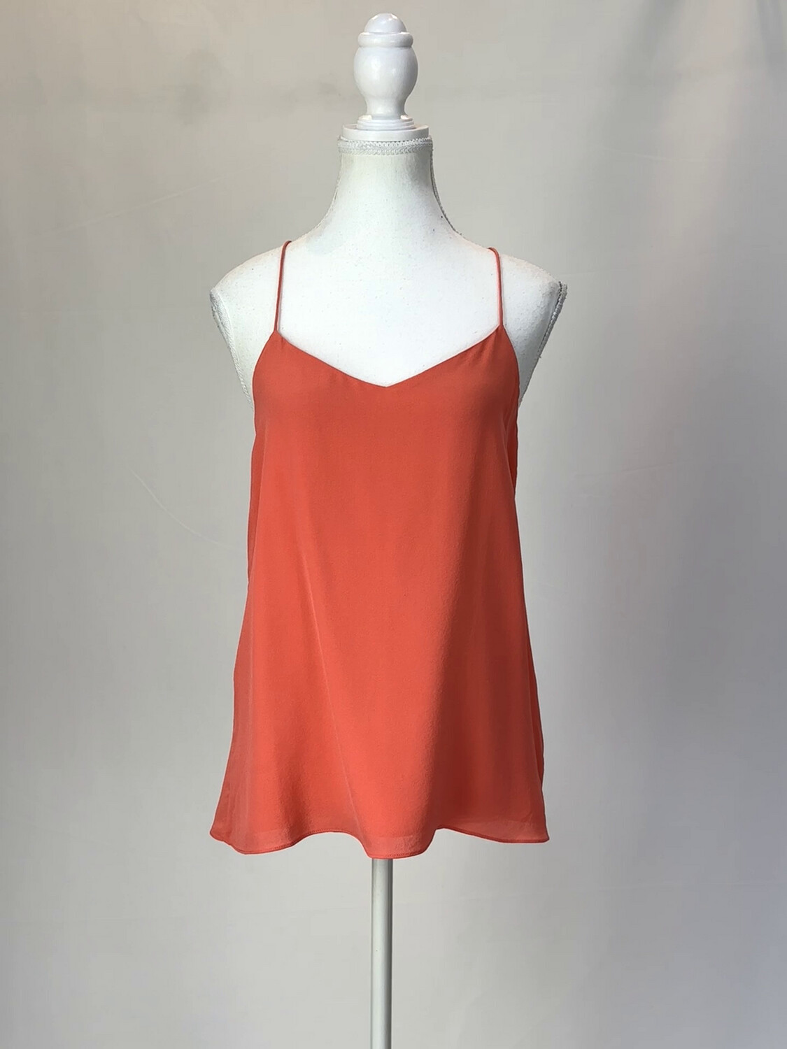 Camilla and Marc, Coral Racer Back Strap Silk Singlet, Size 8