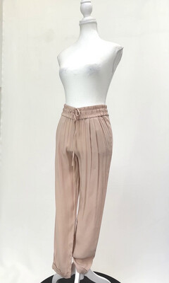 Massimo Dutti, Blush Pleated Elasticated D/String Waist Soft Pant, Size 36