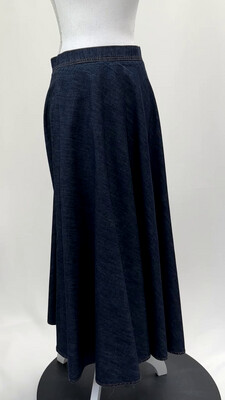 Weekend Max Mara, Indigo Denim Full Hem Midi Skirt, Size US10/GB12