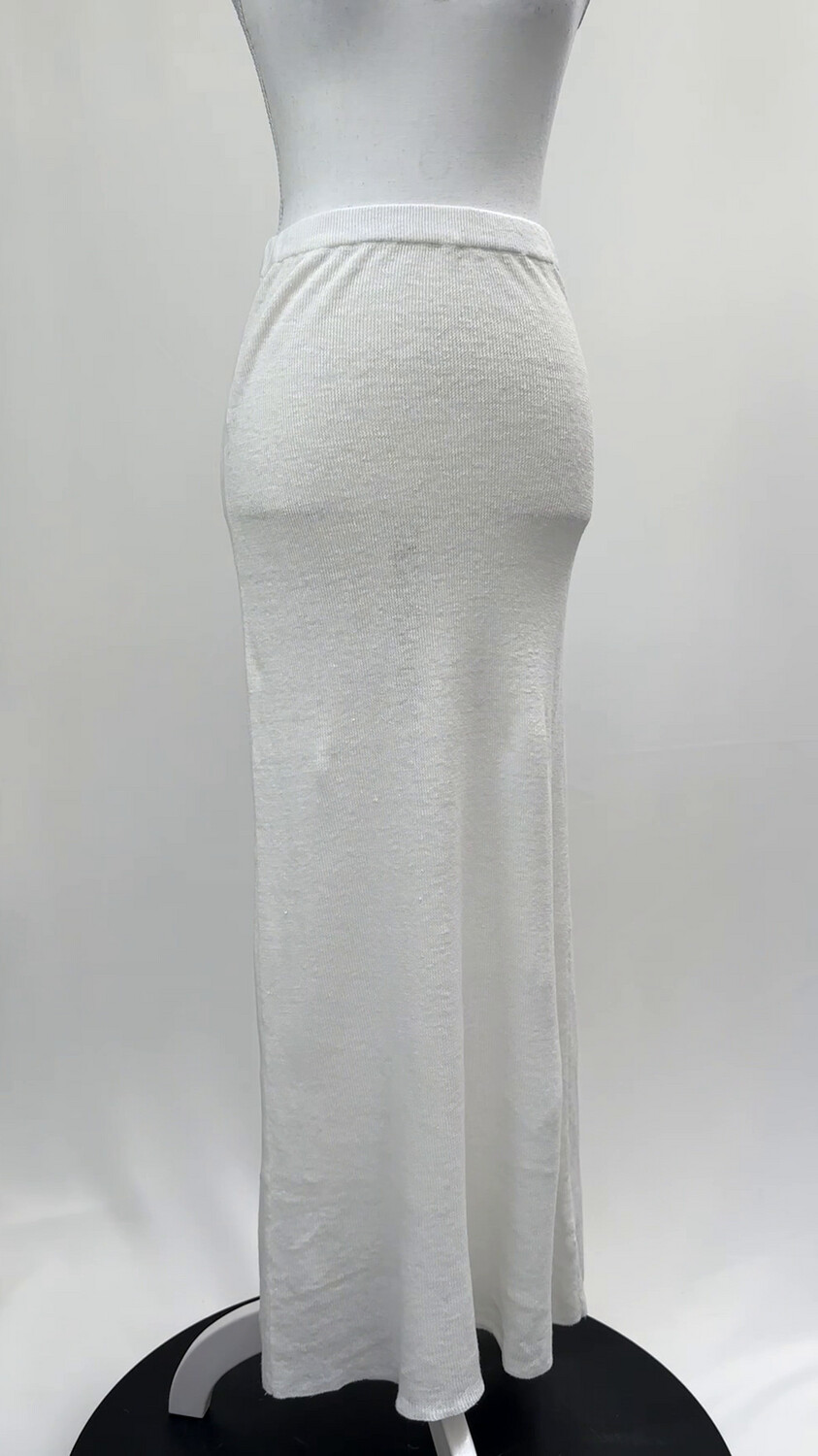 Venroy, White Long Knit Skirt, Size S